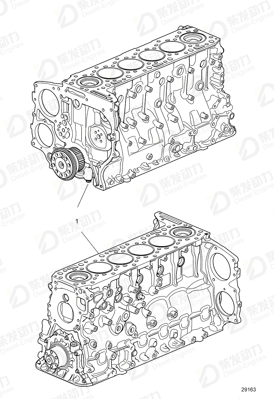 volvo penta Short block, exch 3801744 Drawing volvo penta Short block, exch 3801744 Drawing
